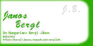 janos bergl business card