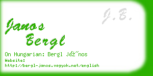 janos bergl business card